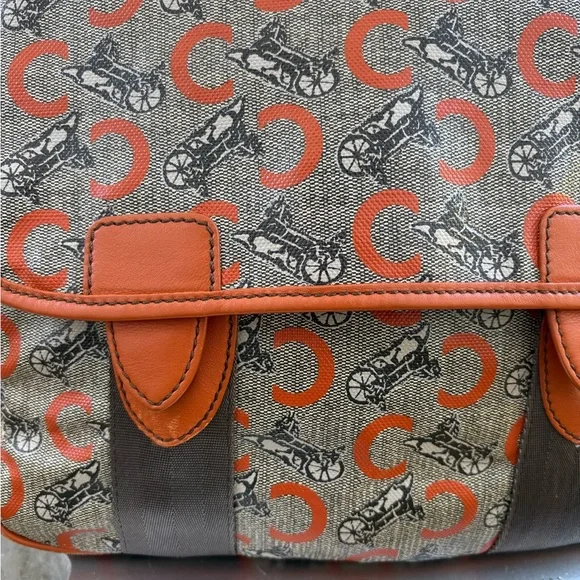 Celine Orange and Gray Satchel with Structured Design - Picture 2 of 7
